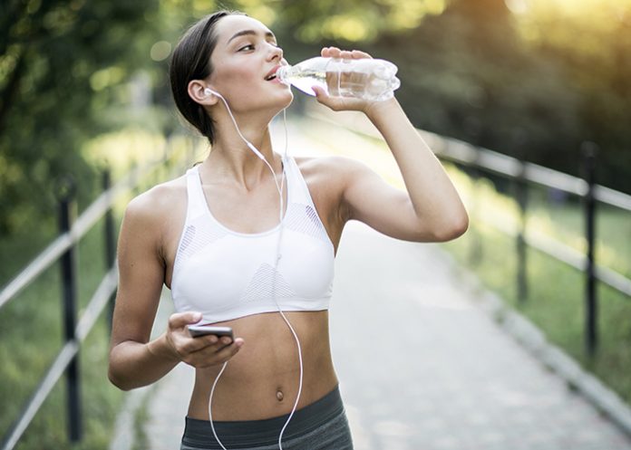 A young fit woman with flat stomach