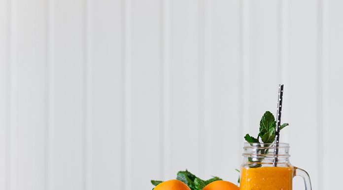 A fresh orange and carrot juice