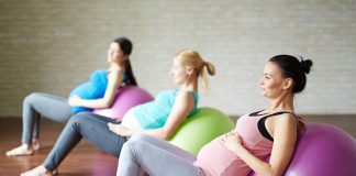 Pregnant women exercising