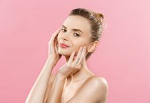 Happy woman with glowy skin