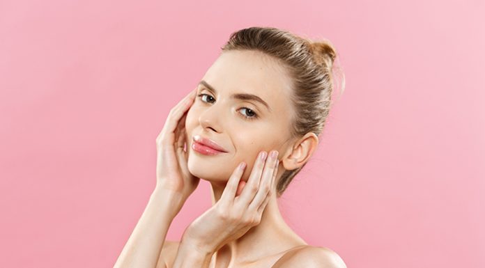 Happy woman with glowy skin