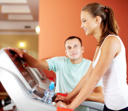 beautiful woman starting to exercise